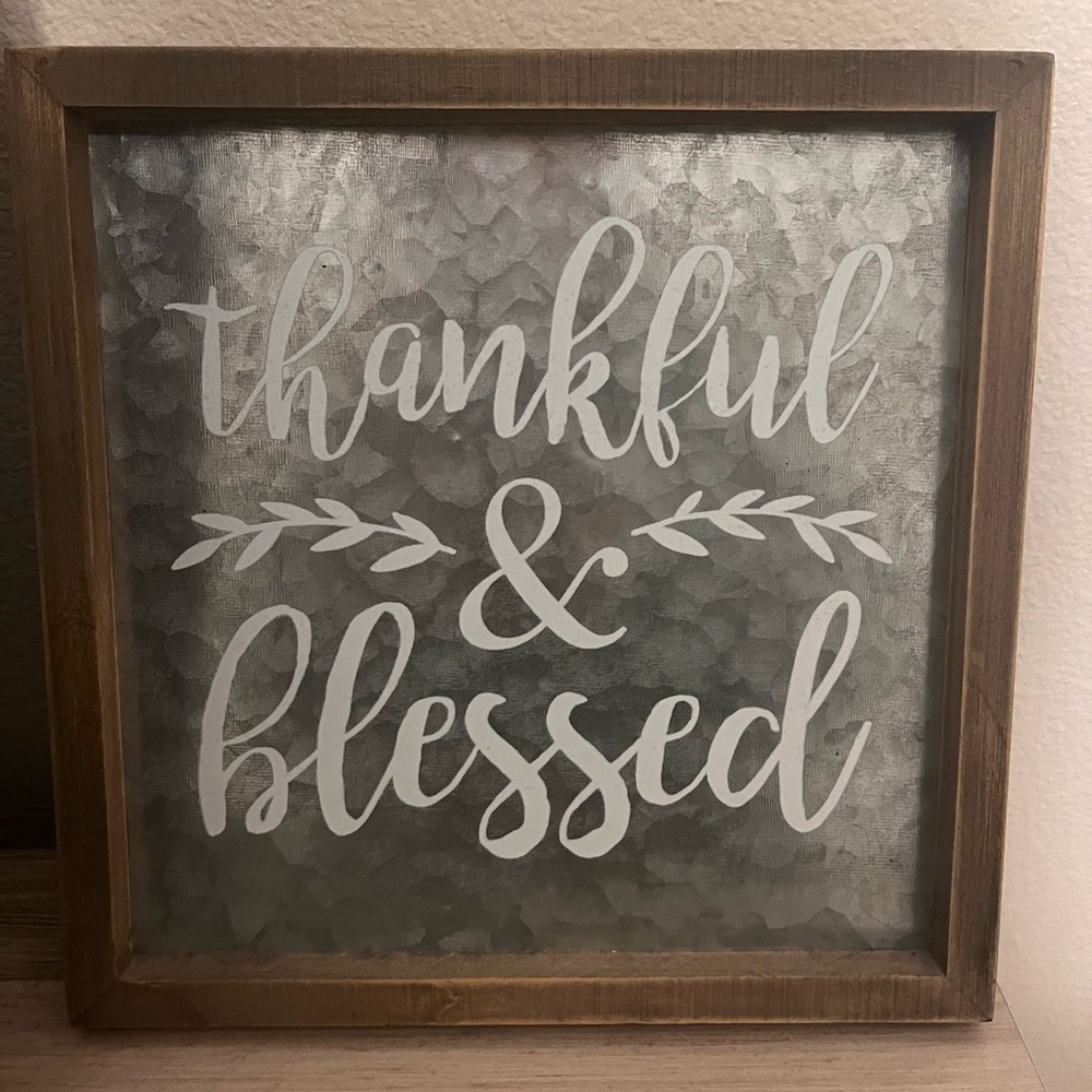 Thankful & Blessed Wall Decor - Brown and Gray